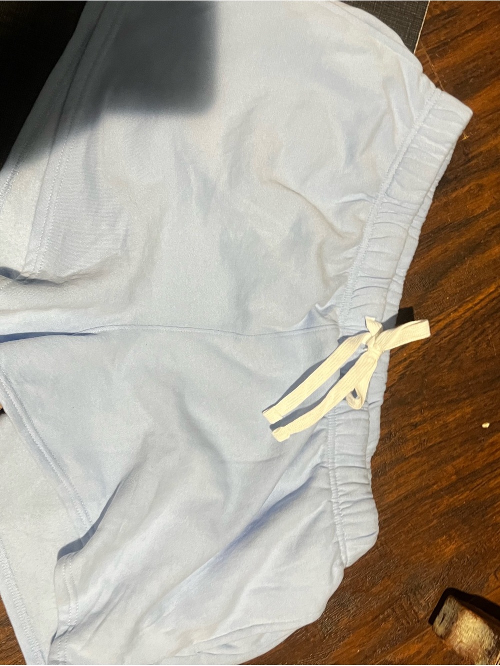 State of Mind Light Blue Women’s Shorts with Cream Drawstring